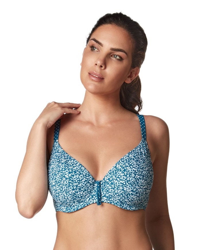 Top Bikini Capacidad Escotado Estampado Con Aros Saline Bikini Bikini