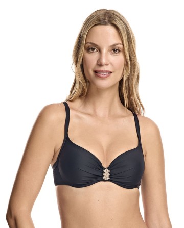 Top bikini copa básica con aro Malibu negro Bikini Bikini