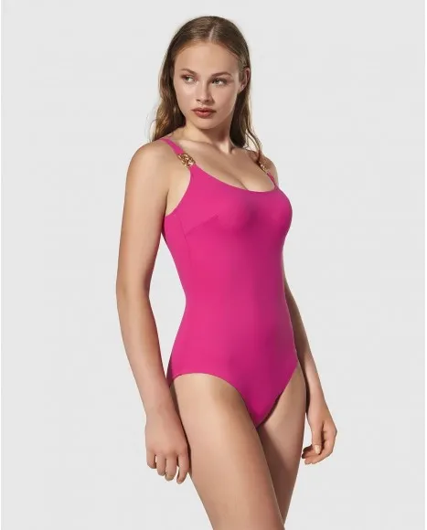 Bañador mujer escote redondo con copa Modern minimalist rosa Bikini