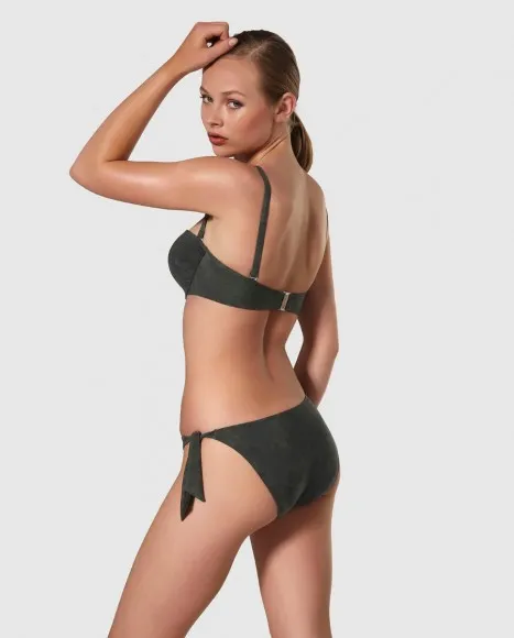 Top Bikini Bandeau Con Copa Y Aro Chic Verde Bikini Bikini