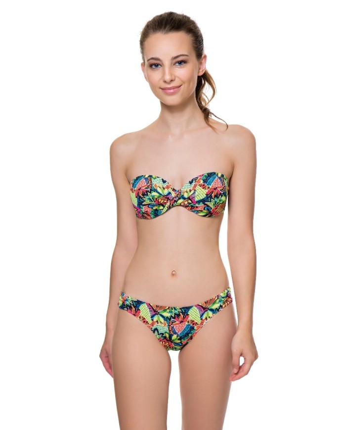 Top Bikini Copa B Bandeau Con Aro Estampado Floral Bikini Bikini