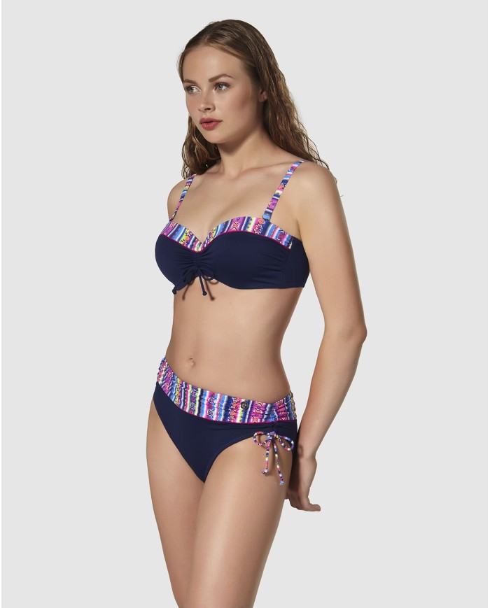 Braga Bikini Costado M S Alto Y Pierna M S Baja Medianoche Azul