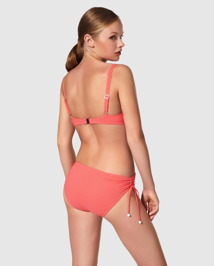 Top Bikini Corte Horizontal Capacidad Con Aro Lunares Bikini Bikini