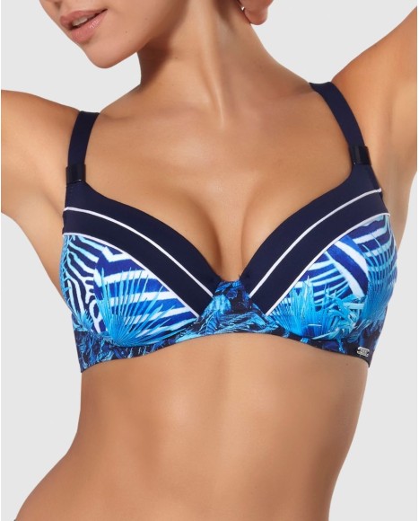 Top bikini copa básica con banda bajo pecho y aro Atenas Bikini Bikini