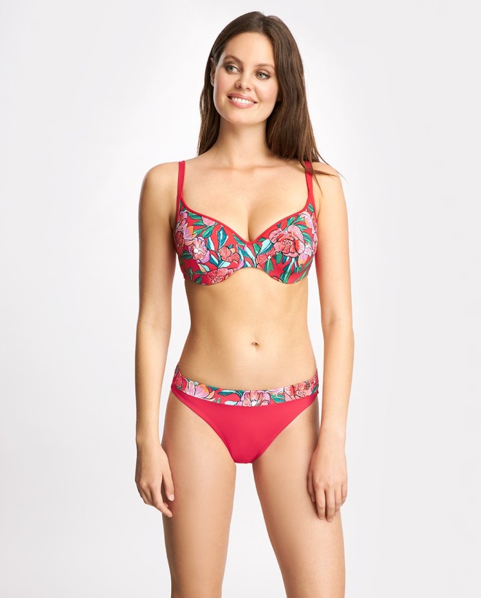 Top Bikini Copa Capacidad Con Aro Flores Bikini Bikini