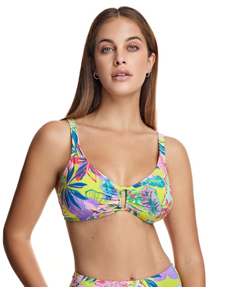 Top Bikini Capacidad Triangular Con Copa Estampado Cura Ao Bikini