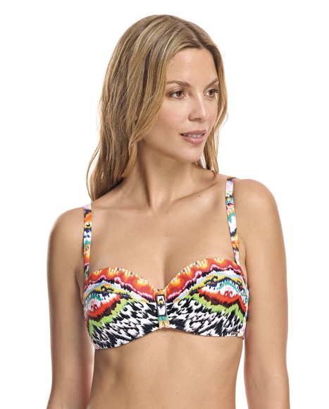 Top Bikini Corte Strapler Con Copa Y Aro Retro Beach Bikini Bikini