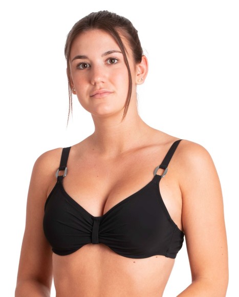 Top bikini capacidad con aros Niza negro