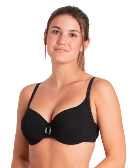 Top bikini capacidad con copas y aros Niza negro