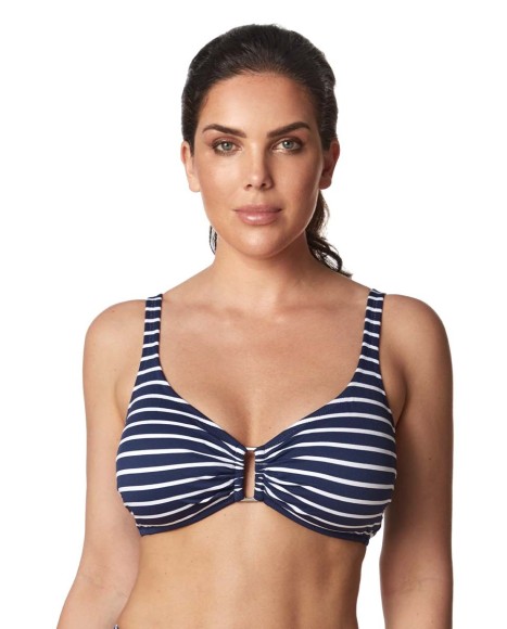 Top bikini capacidad triangular con copa marine marino