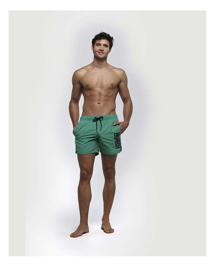 Bañador hombre corto bolsillo Retro verde