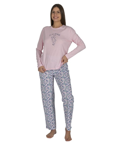 Pijama mujer básico flor