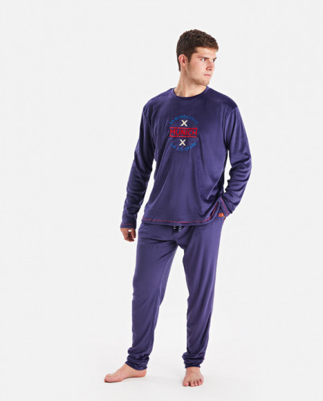 Pijama para hombre de terciopelo en color morado