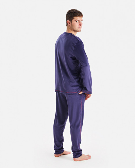 Pijama para hombre de terciopelo en color morado