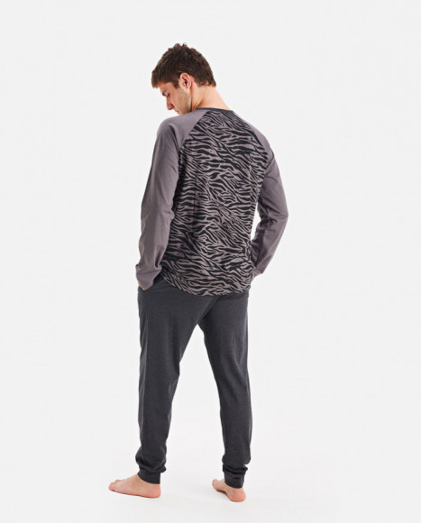 Pijama para hombre de terciopelo en color gris