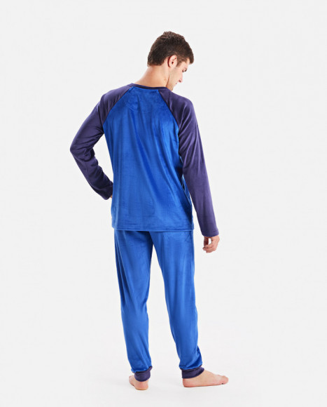 Pijama para hombre de terciopelo en color azul