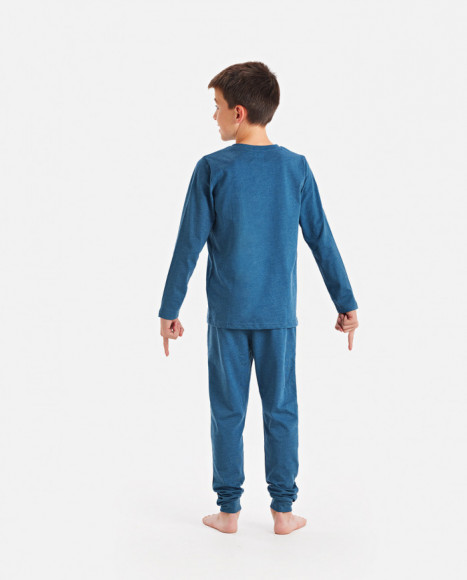 Pijama para niño de algodón en color azul